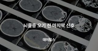 뇌졸중 오기 전 마지막 신호, 데이팁스