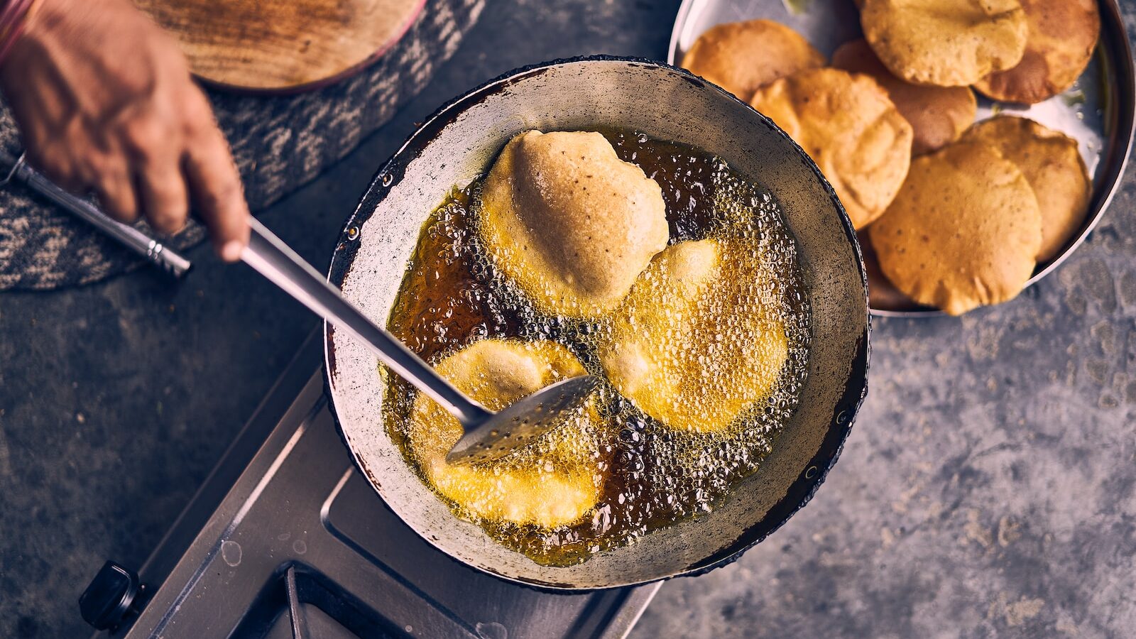 fried food on black pan